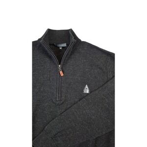 Turtleson Mens M Charcoal 100% Extra Fine Merino Wool 1/4 Zip Golf Sweater